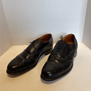 Grenson Wing Tip Oxford Black Leather Dress Shoes Made In England